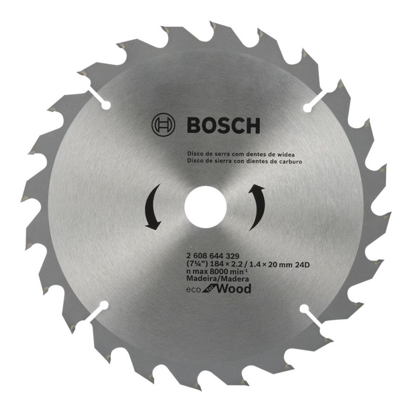 Disco De Sierra Circular Bosch Eco For Wood 7 1/4 24 Dientes - Herram.cl