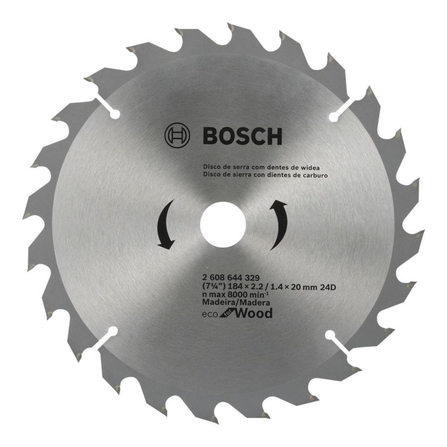Disco De Sierra Circular Bosch Eco For Wood 7 1/4 24 Dientes - Herram.cl