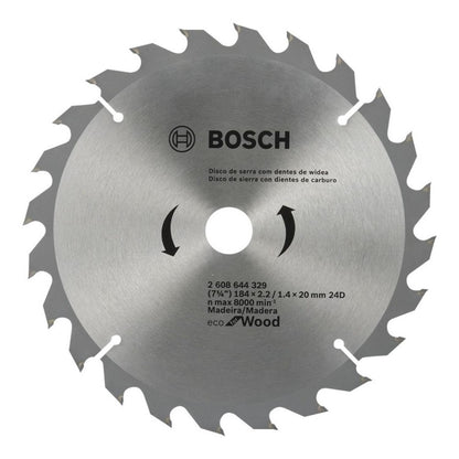 Disco De Sierra Circular Bosch Eco For Wood 7 1/4 24 Dientes - Herram.cl