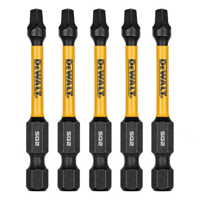 Puntas FLEXTORQ SQ2 - 2 - 1/4'' (57.15mm) 5 Pzas - DeWALT - Herram.cl