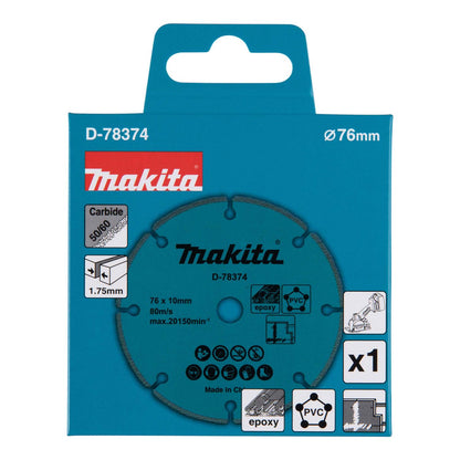Disco de Corte Multimaterial (3'') 76x1,75x10mm - Makita - Herram.cl
