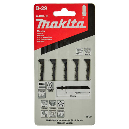 Hoja De Calar HSS 77mm Madera, Plástico 5 Pzas - Makita - Herram.cl