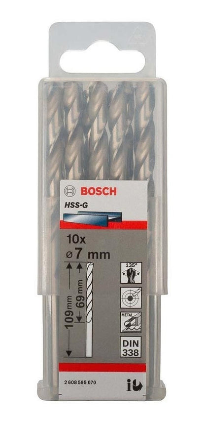 Caja Con 10 Unidades Broca Para Metal Bosch HSS - G 7mm - Herram.cl