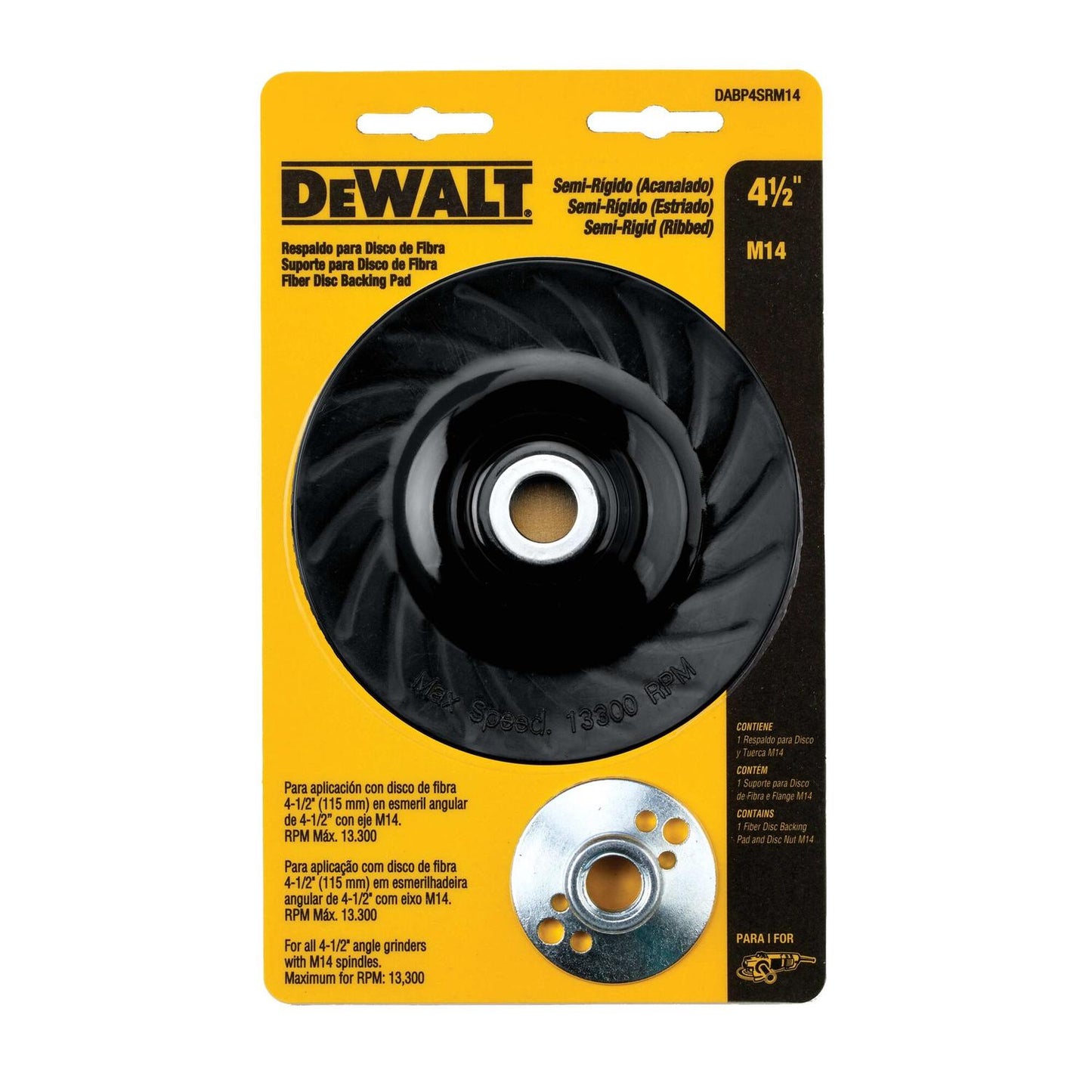 Respaldo Para Disco De Fibra 4 - 1/2'' (Semi - Rigido) - DeWALT - Herram.cl