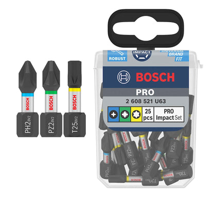 Juego Puntas PRO Impact (PH/PZ/T)x25mm / 25 Pzas - Bosch - Herram.cl
