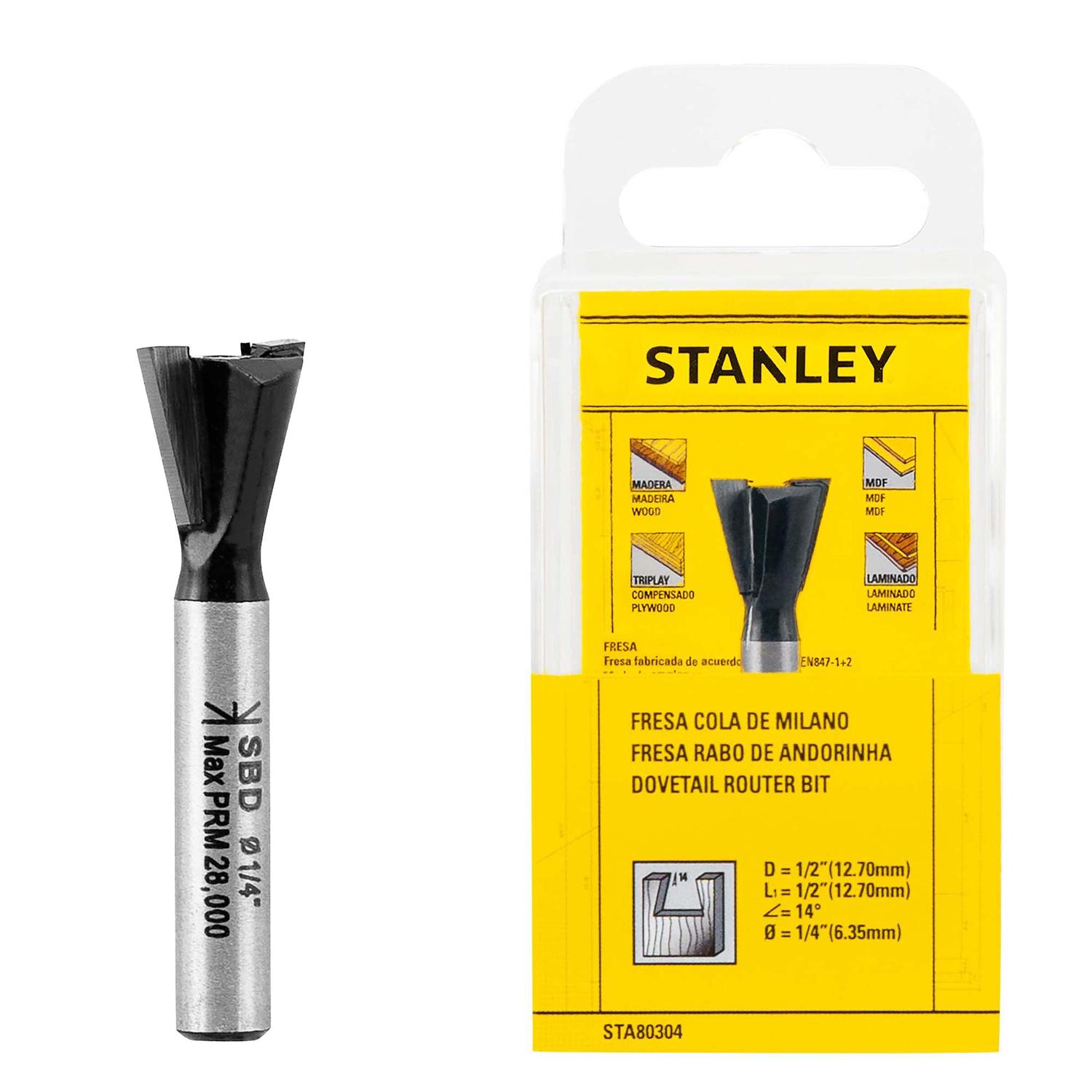 Fresa Cola De Milano Toma 1/4'' 1/2''x1/2'' - Stanley - Herram.cl
