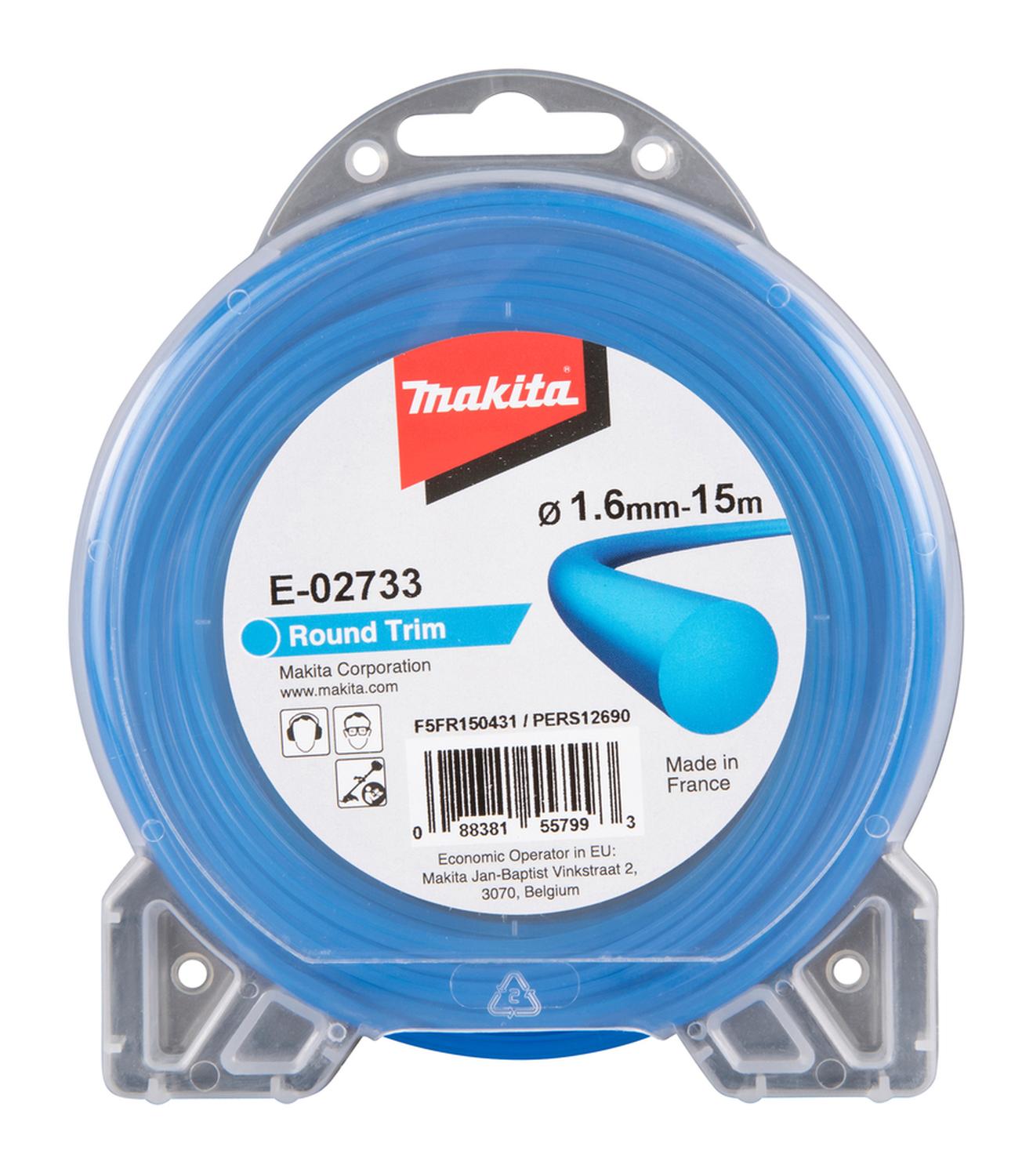 Hilo Nylon redondo azul 1,6mm X 15m Orilladora - Makita - Herram.cl