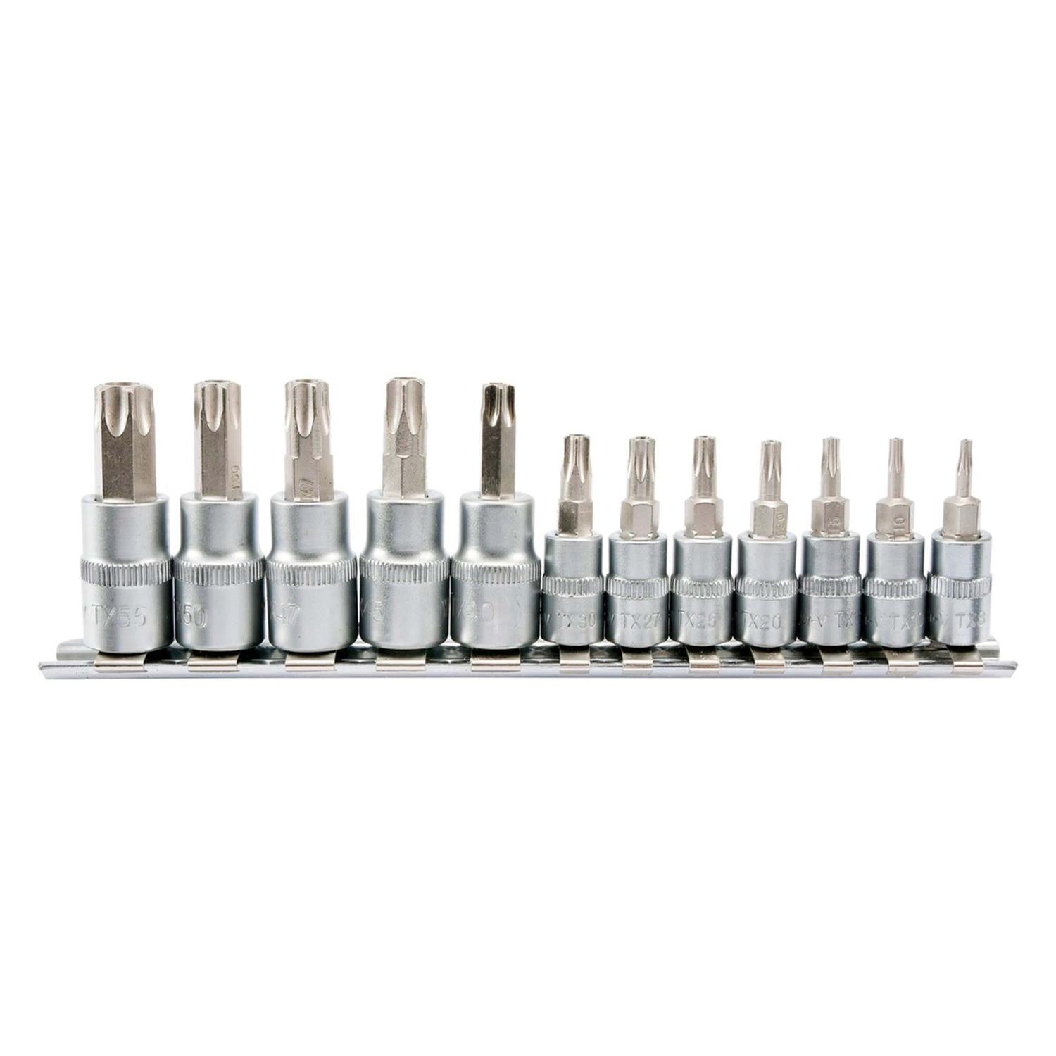 Juego Dados Torx de Seguridad 1/4'' Y 3/8'' 12 Pzas - Yato - Herram.cl