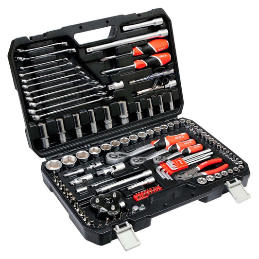 Juego de dados 1/4'';3/8'';1/2'' y herramientas 126 Pzs Yato - Herram.cl