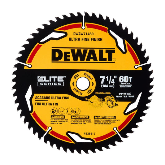 Disco De Sierra Elite Series 7 - 1/4'' Eje 5/8'' 60T - DeWALT - Herram.cl