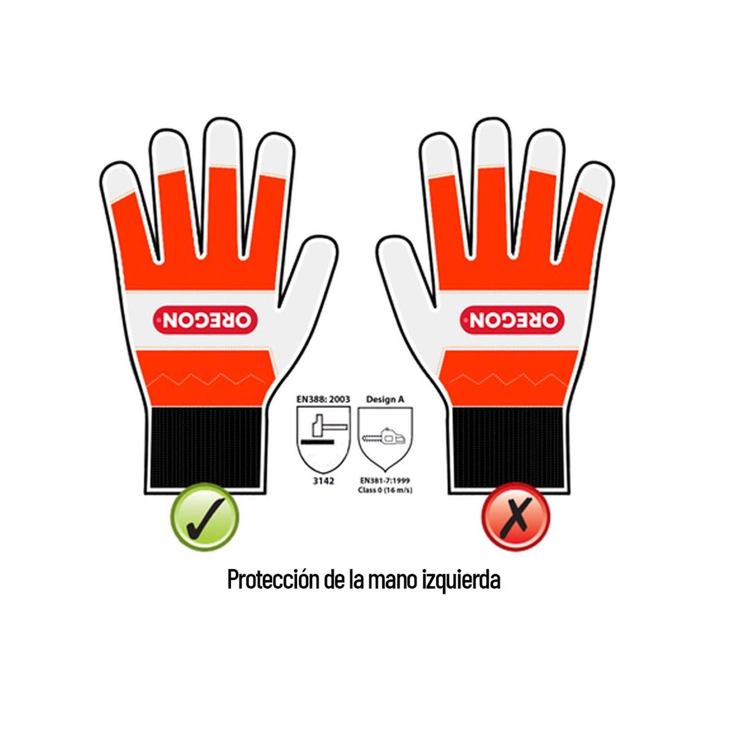 Guante Para Motosierra Anticorte Talla 10 - Oregon - Herram.cl