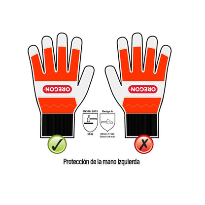 Guante Para Motosierra Anticorte Talla 10 - Oregon - Herram.cl