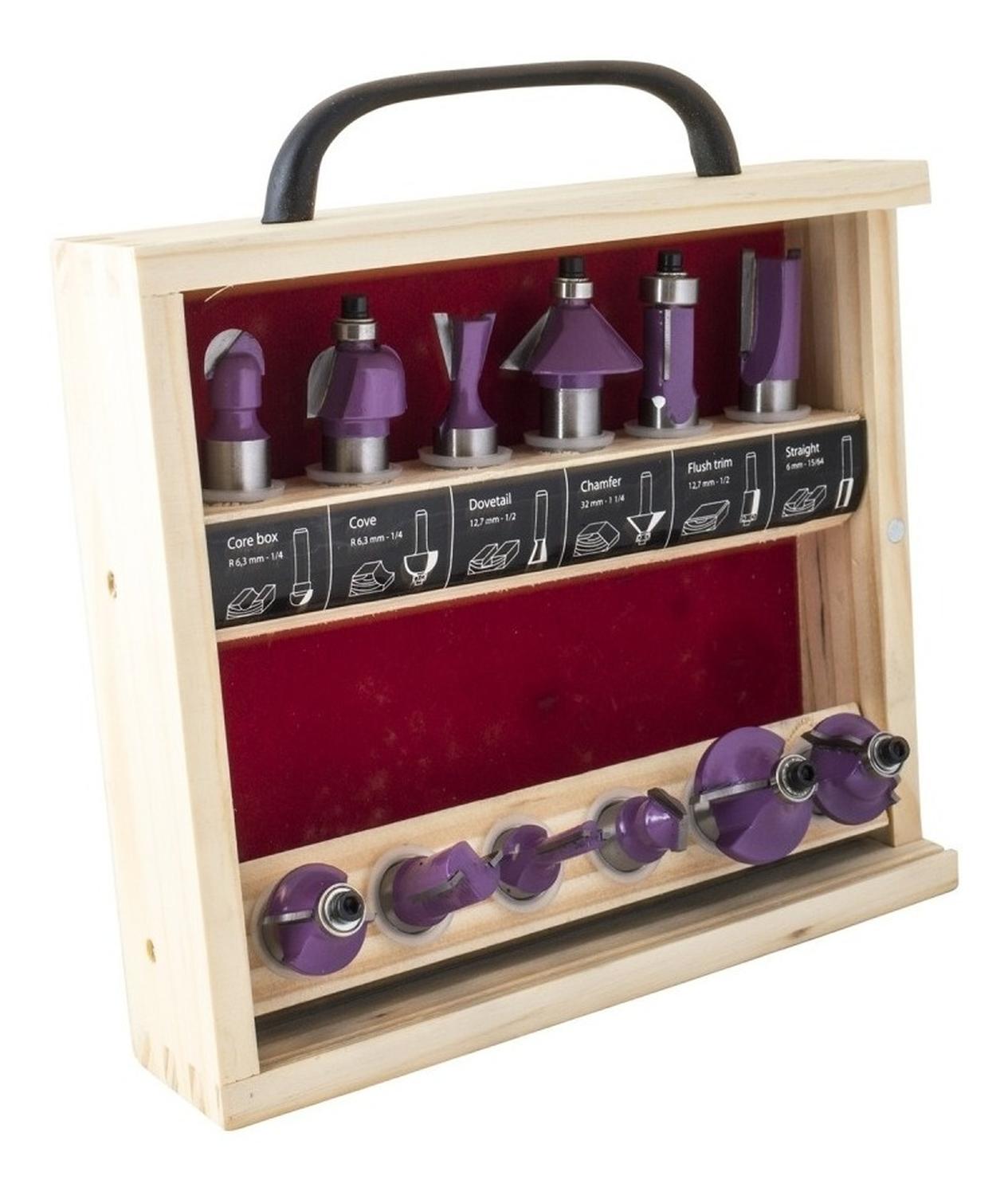 Juego 12 Fresas Vástago De ½ Caja De Madera - Neo - Herram.cl