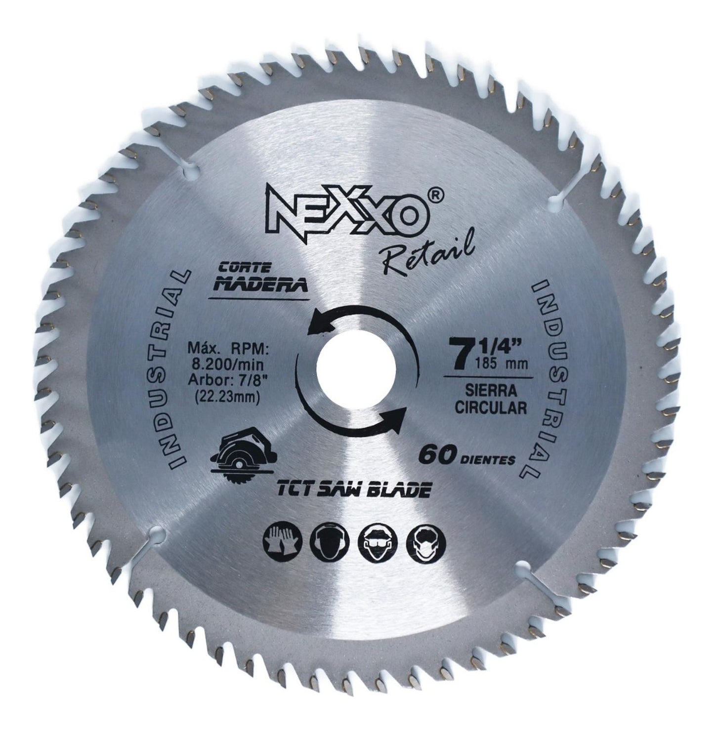 Disco Sierra Circular 7 1/4 ( 185mm) 60 Dientes Nexxo - Herram.cl