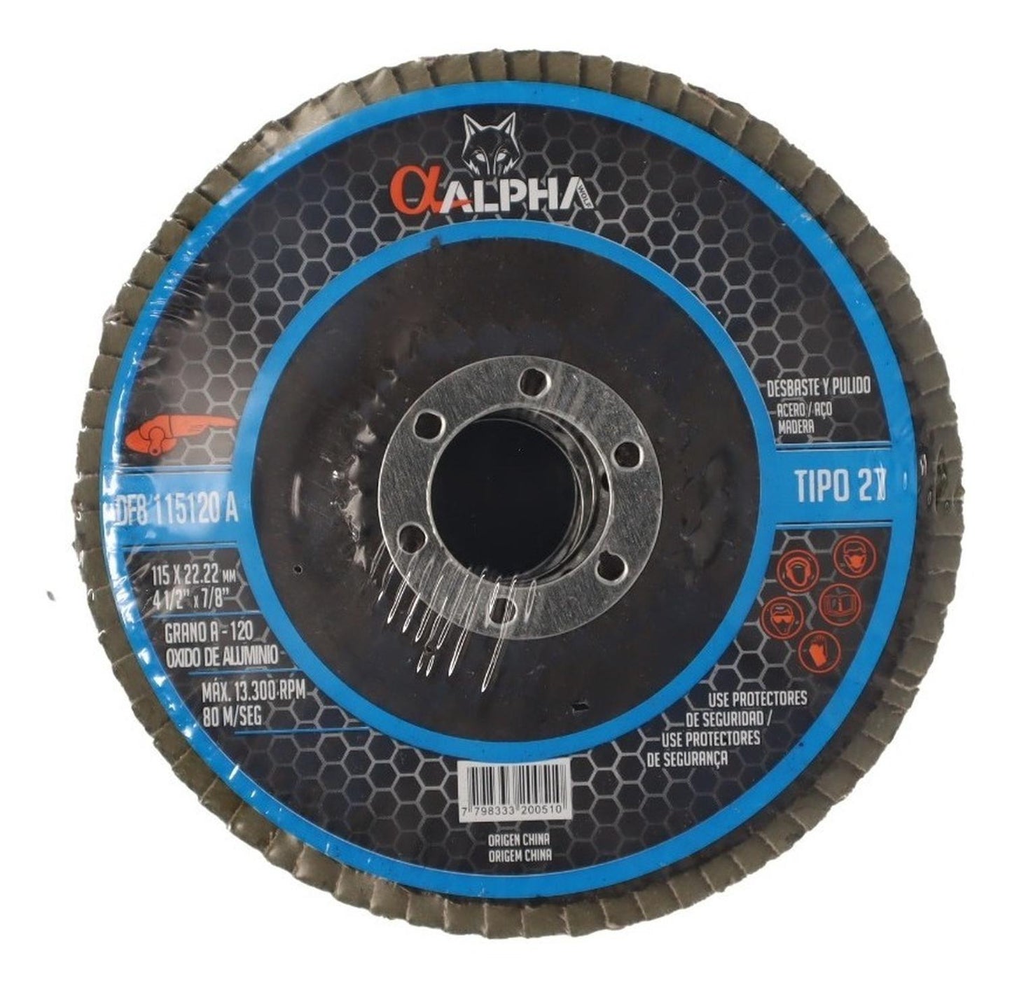 Disco Flap Traslapado 115mm (4 - 1/2'') Alpha Pro - Herram.cl