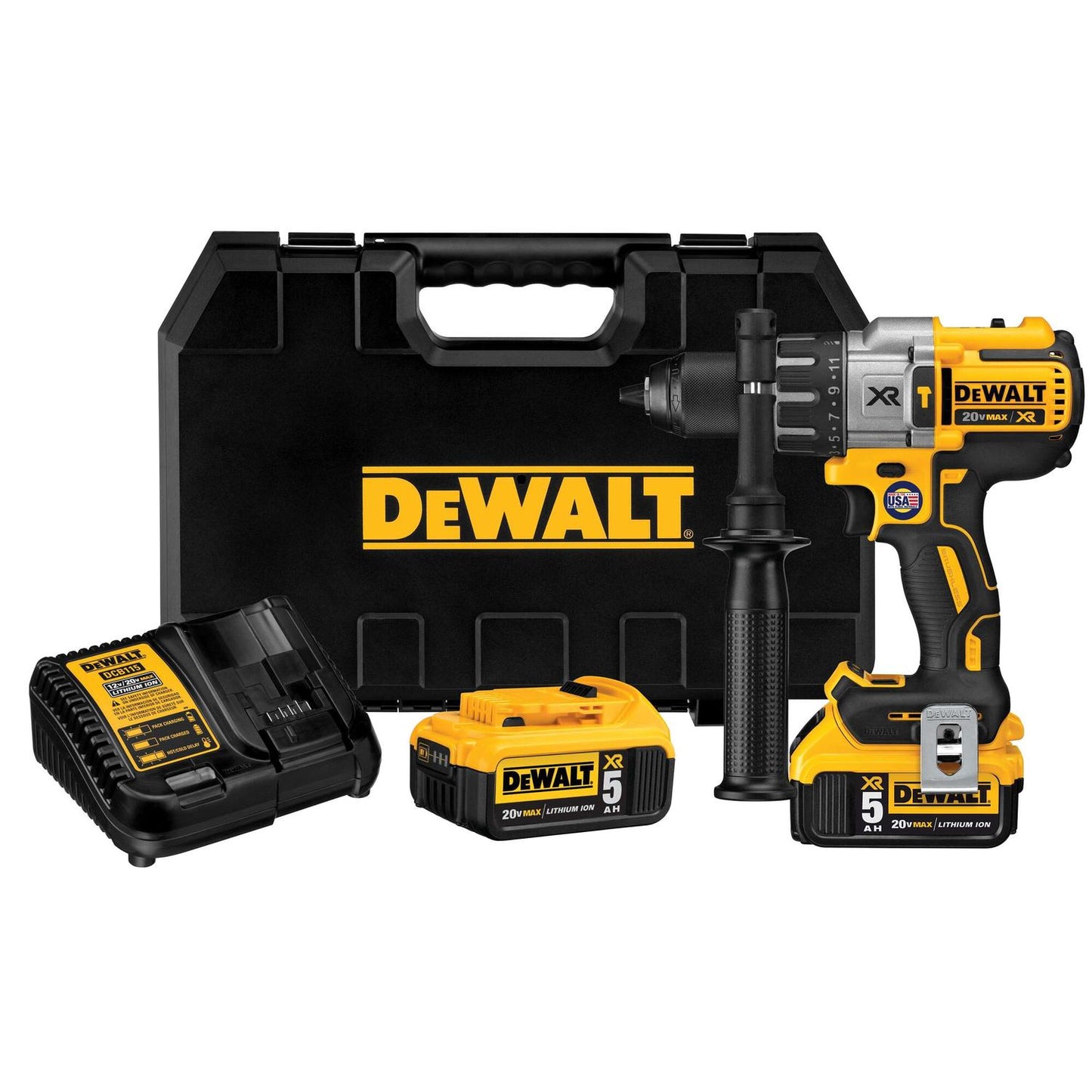 Kit Taladro Percutor 20 V Max. XR 13mm 2 Bat. 5Ah - DeWALT - Herram.cl