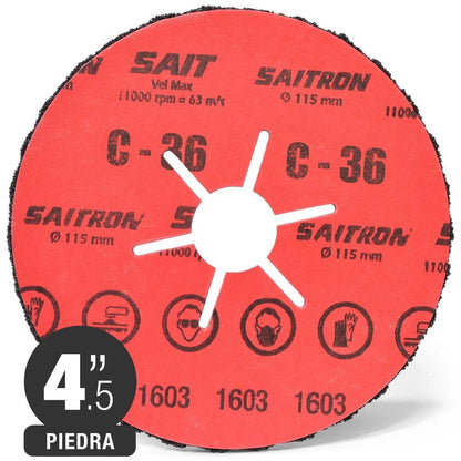 Disco Semi - rígido sobre fibra SAITRON C 4 1/2'' G36 - SAIT - Herram.cl
