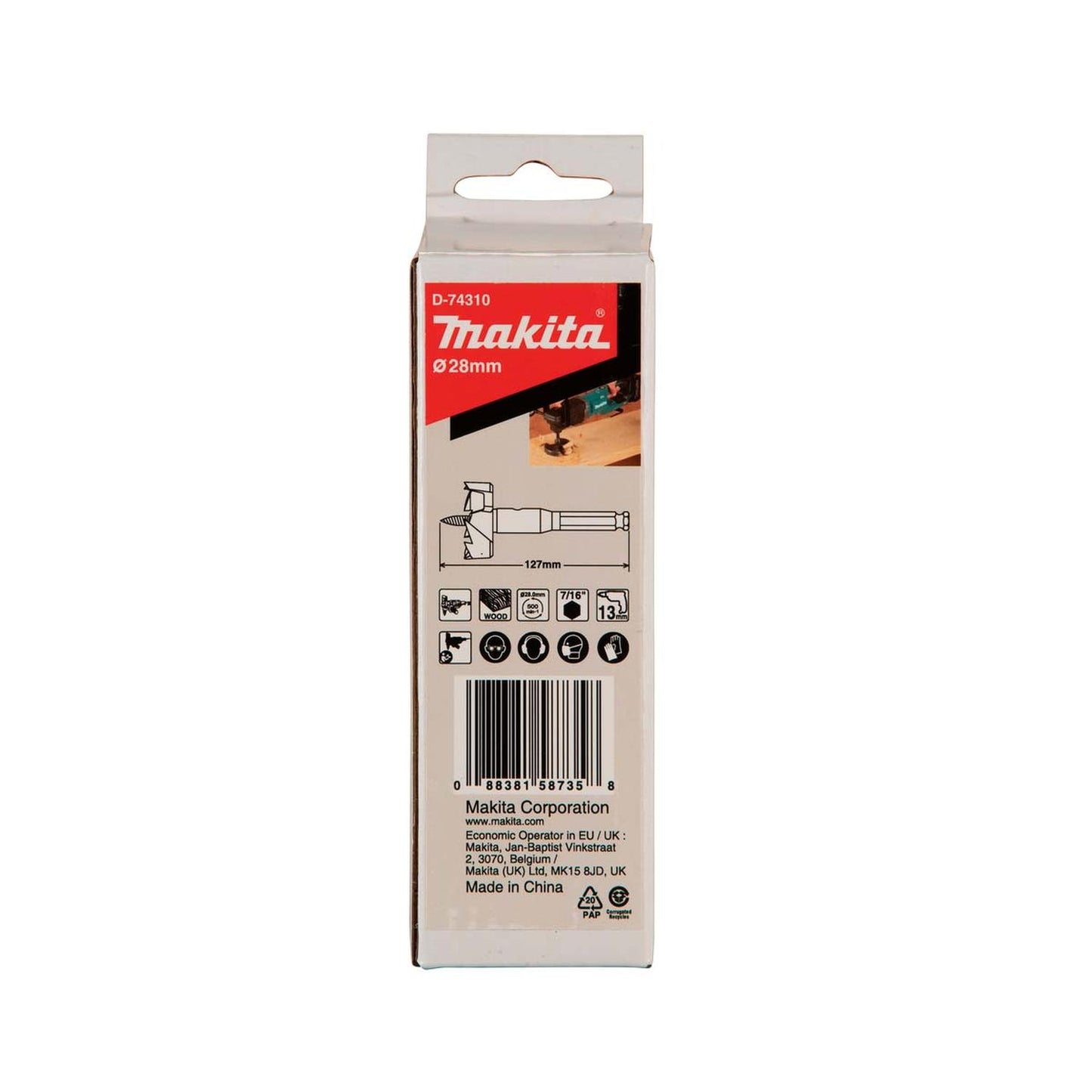 Broca Autoalimentada Para Madera 28 X 127mm Vastago Hex. - Makita - Herram.cl
