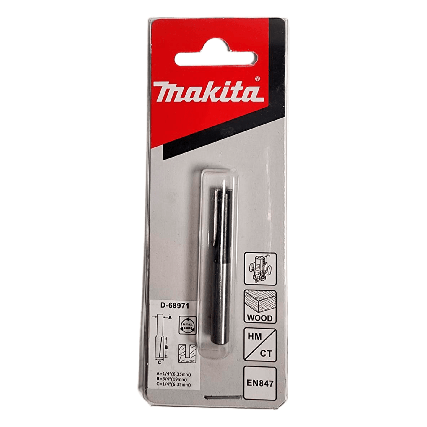 Fresa Recta 2 filos 1/4''x3/4'' Toma 1/4'' - Makita - Herram.cl