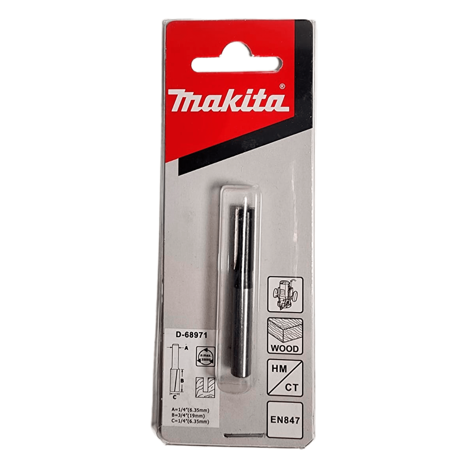 Fresa Recta 2 filos 1/4''x3/4'' Toma 1/4'' - Makita - Herram.cl