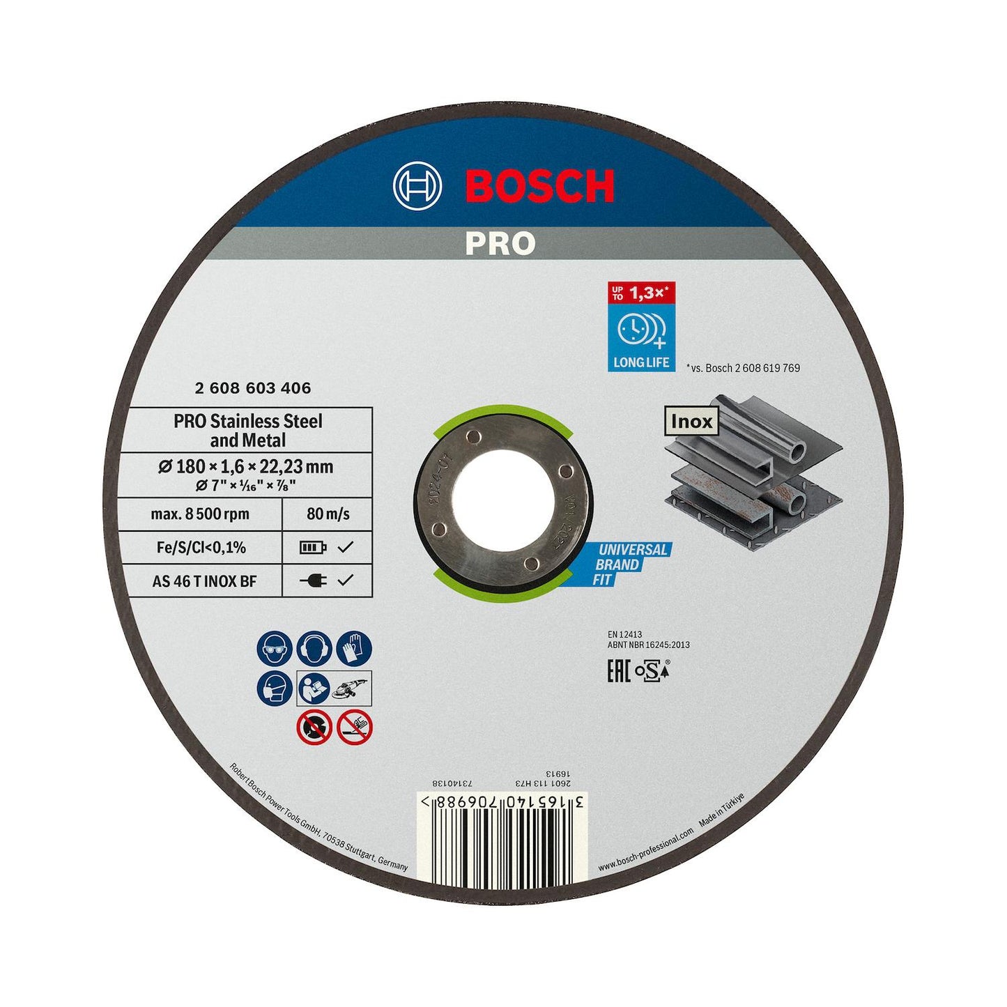 Disco de Corte PRO Inox & Metal 7''x1,6mm - Bosch - Herram.cl