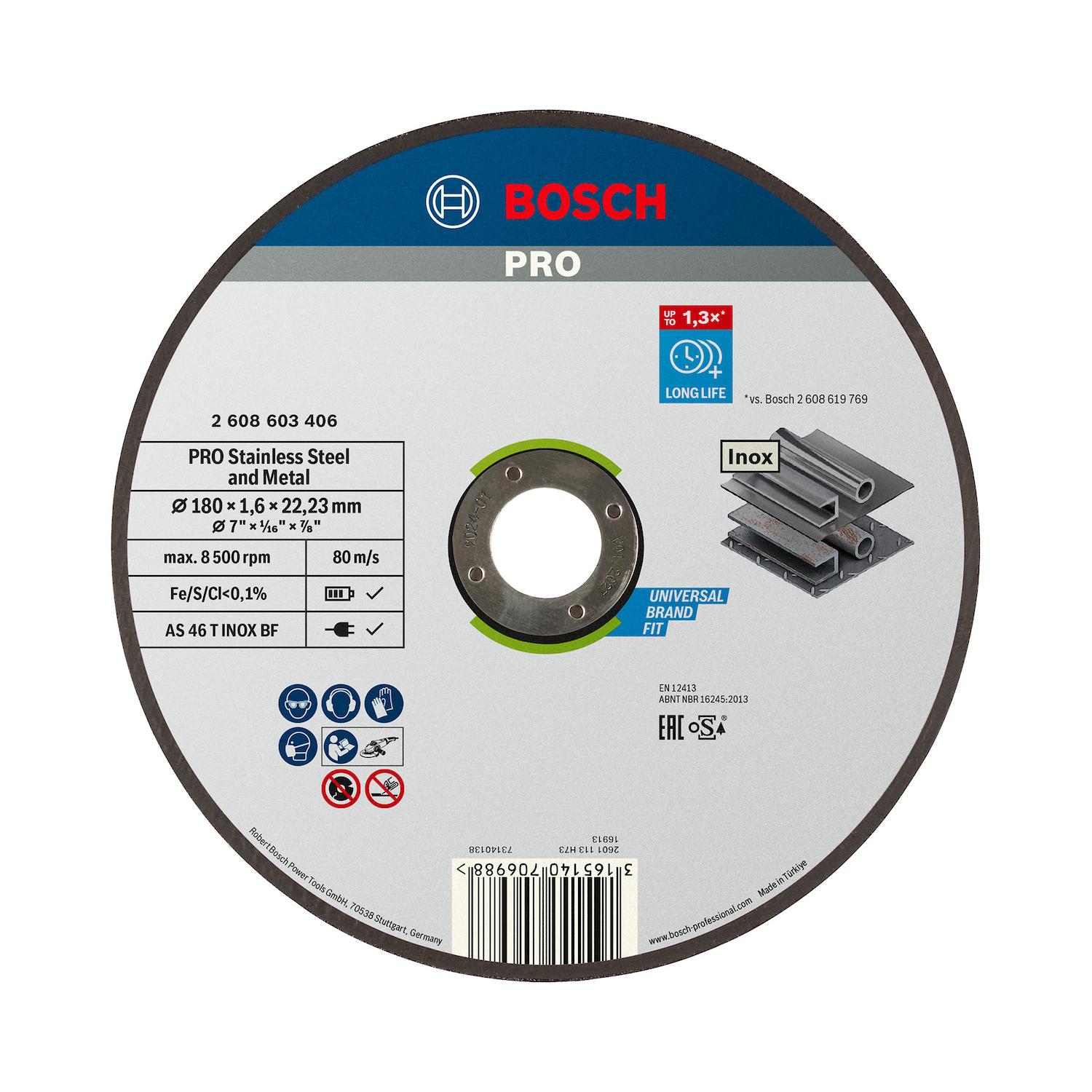 Disco de Corte PRO Inox & Metal 7''x1,6mm - Bosch - Herram.cl