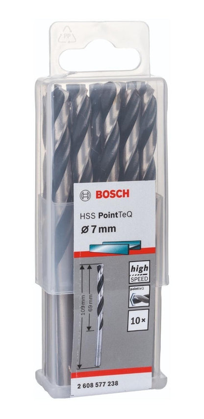 Caja Con 10 Unidades Broca Para Metal HSS - pointteq 7mm - Herram.cl