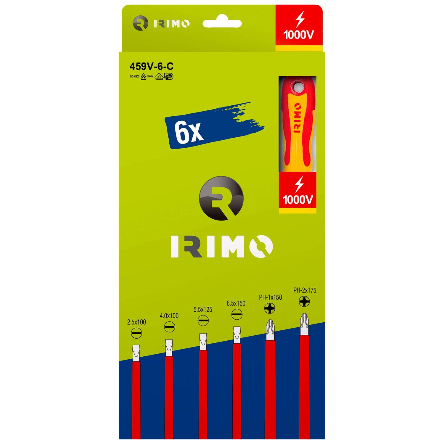 Juego de destornilladores Aislados 1.000 V 6 piezas - Irimo - Herram.cl