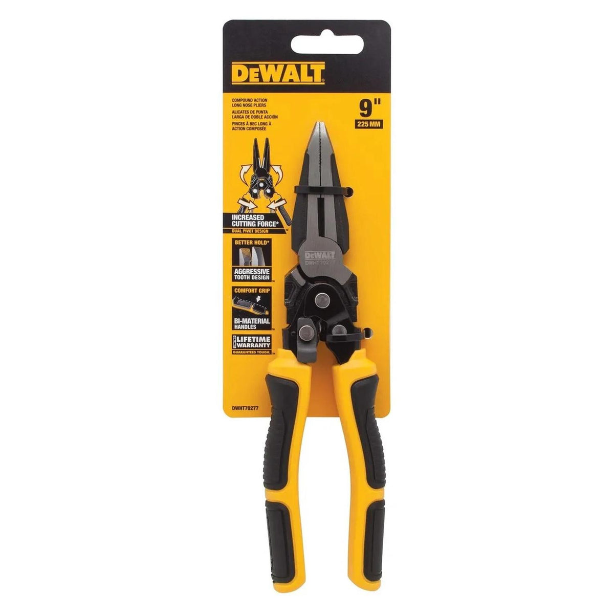 Alicate Punta Larga De Acción Compuesta 9'' - DeWALT - Herram.cl