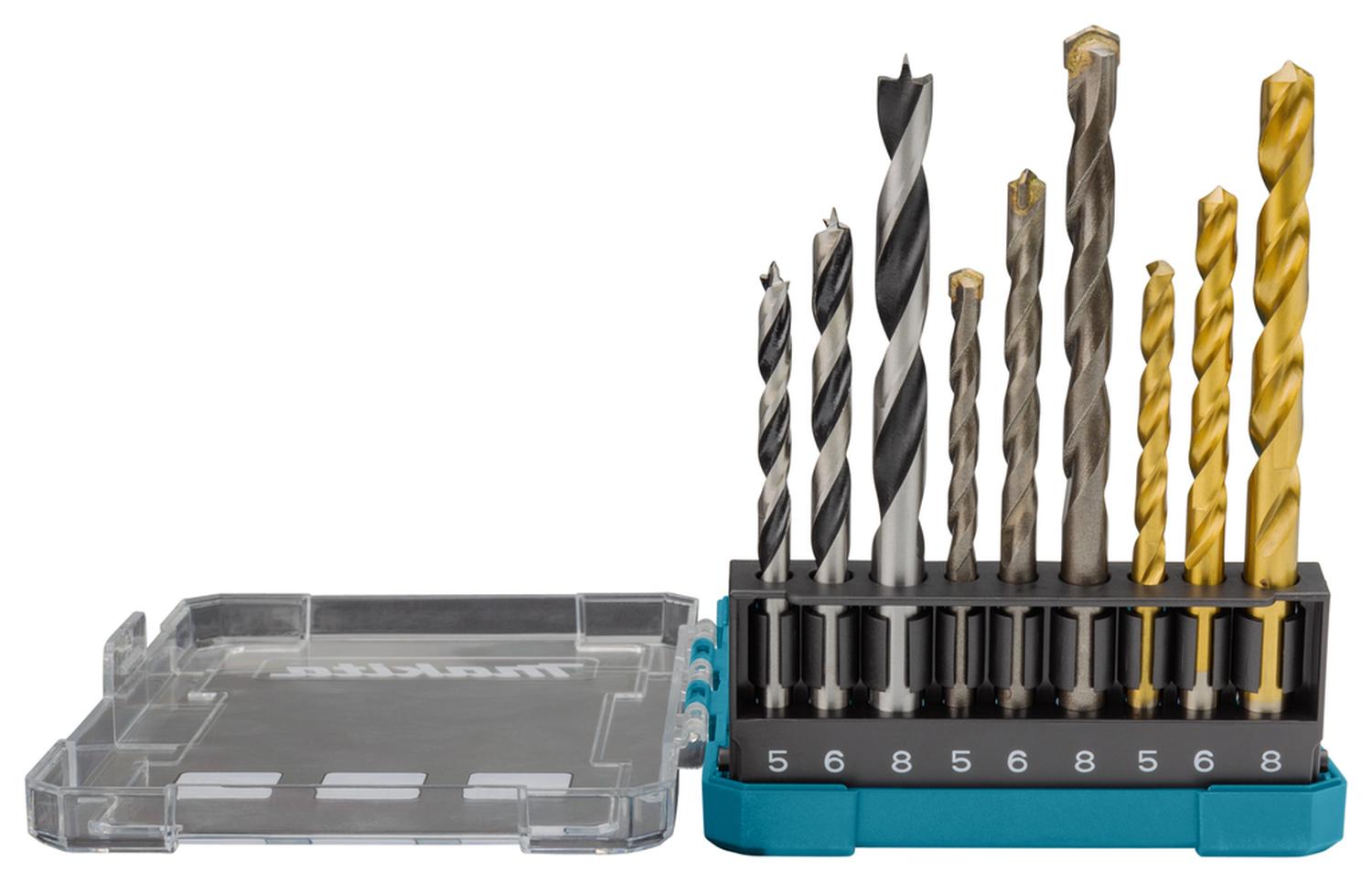 Set Brocas Para Madera/Metal/Concreto (5 - 8) 9 Pzas - Makita - Herram.cl