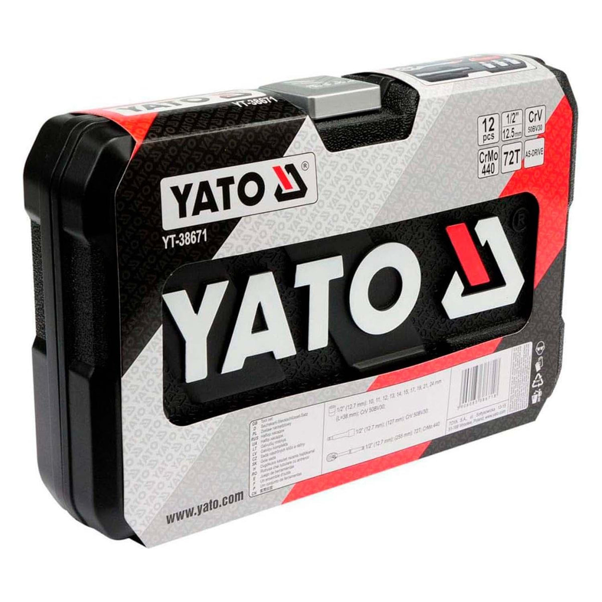 juego de Dados Cr-V 1/2'' Con Chicharra 12 Pzas - Yato - Herram.cl