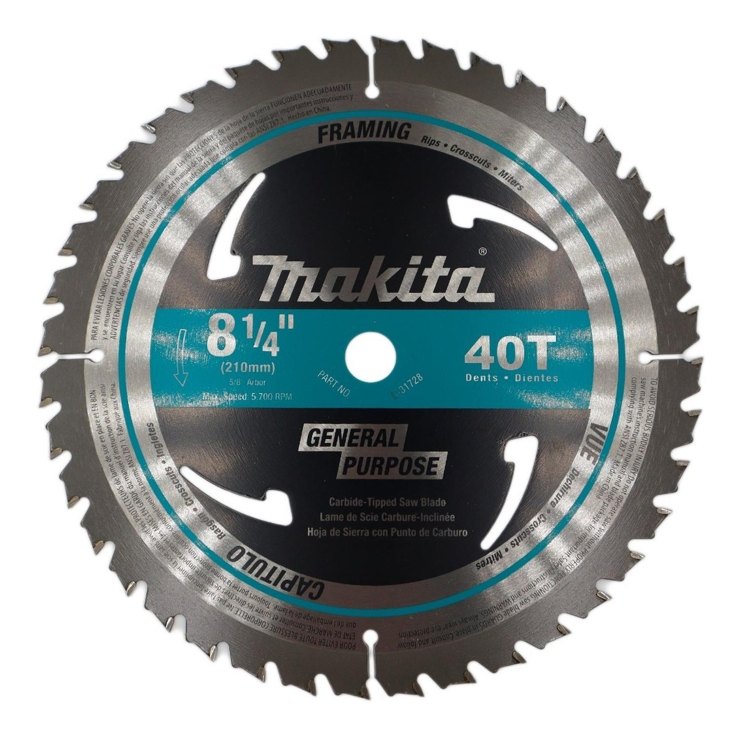 Disco Sierra Circular Makita 8 1/4 (210mm) 5/8 40 Dientes - Herram.cl