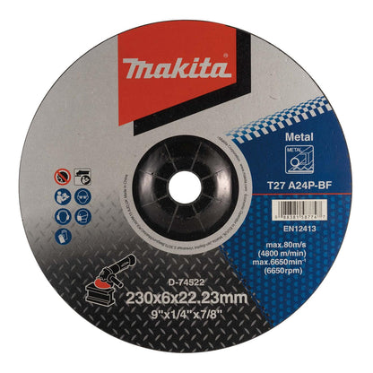 Disco de Desbaste Metal 9''x6mm A24P - BF - Makita - Herram.cl