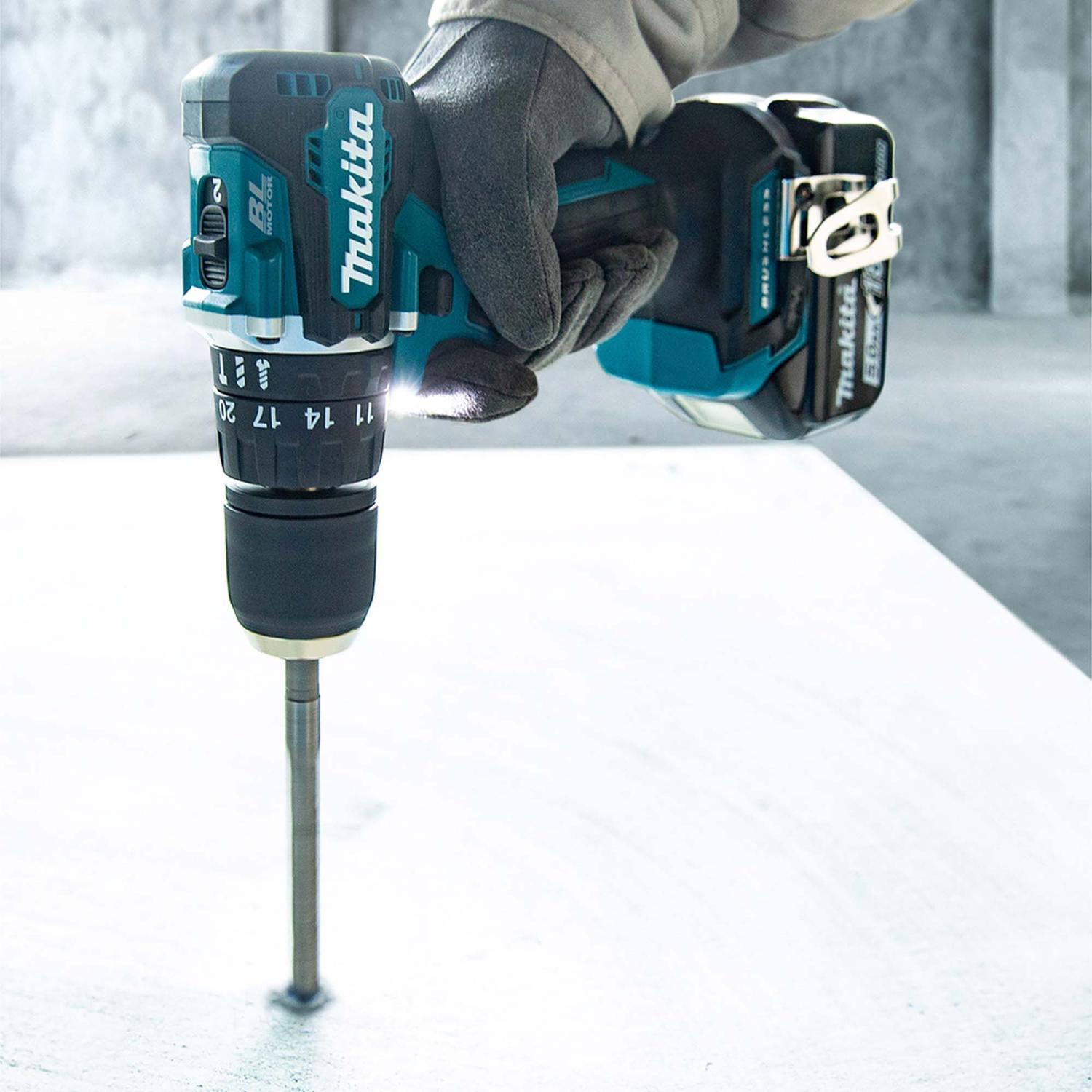 Kit Taladro percutor Makita 13mm 18V 2 Bat 1.5 Ah+1 Bat 3Ah - Herram.cl