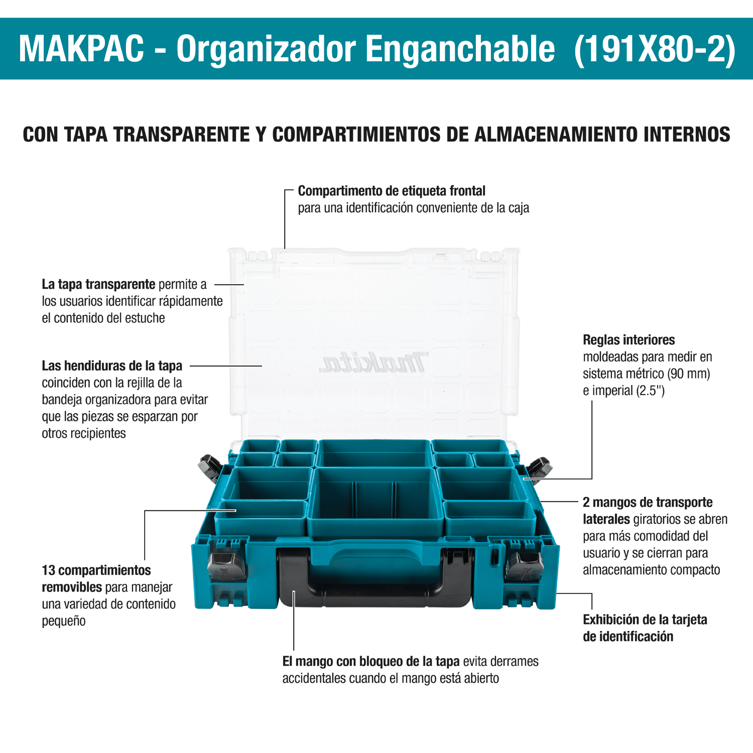 Caja Organizadora Enganchable MAKPAC - MAKITA - Herram.cl