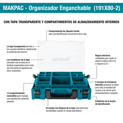 Caja Organizadora Enganchable MAKPAC - MAKITA - Herram.cl