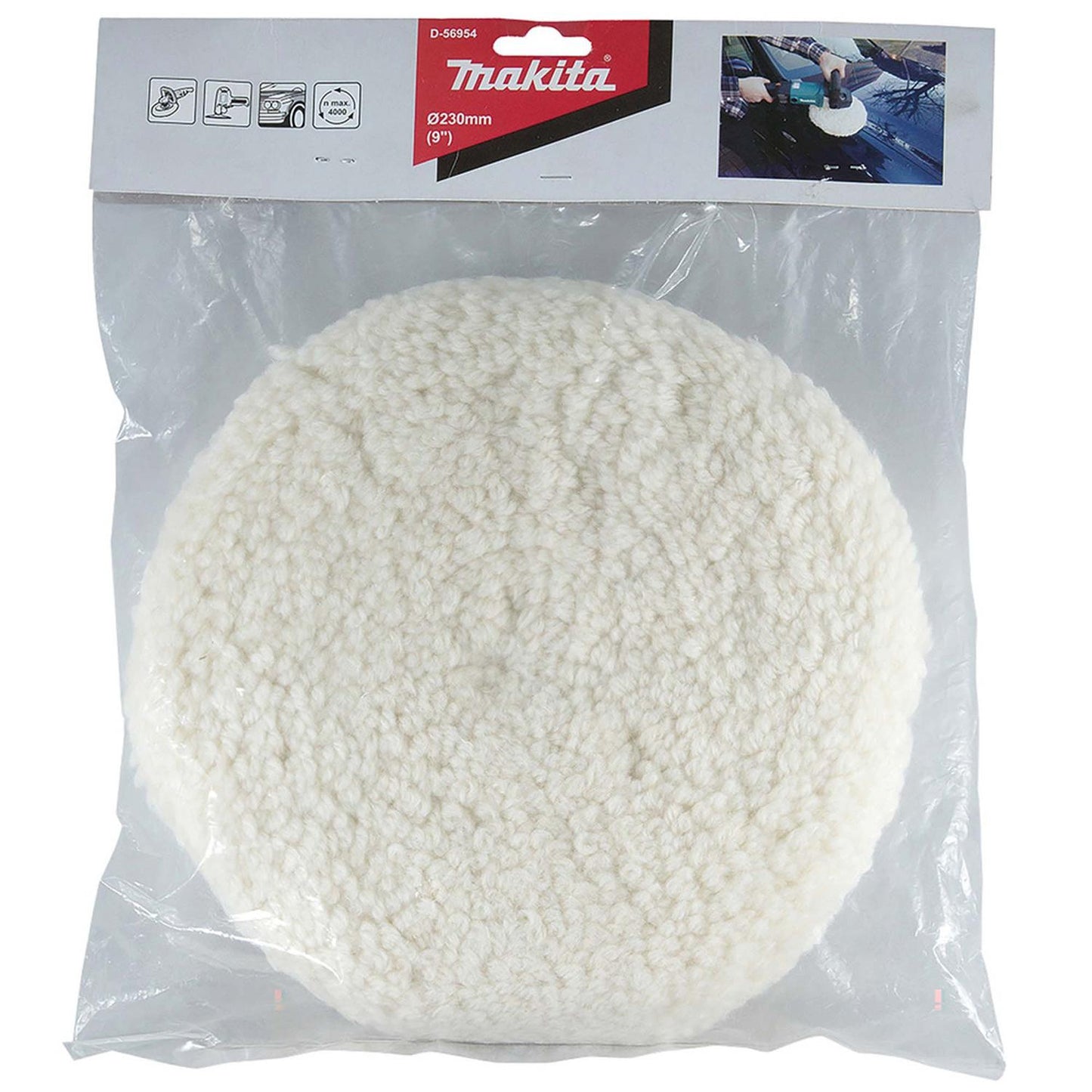 Bonete De Lana Doble Lado 9''x5/8'' (Blanco) - Makita - Herram.cl