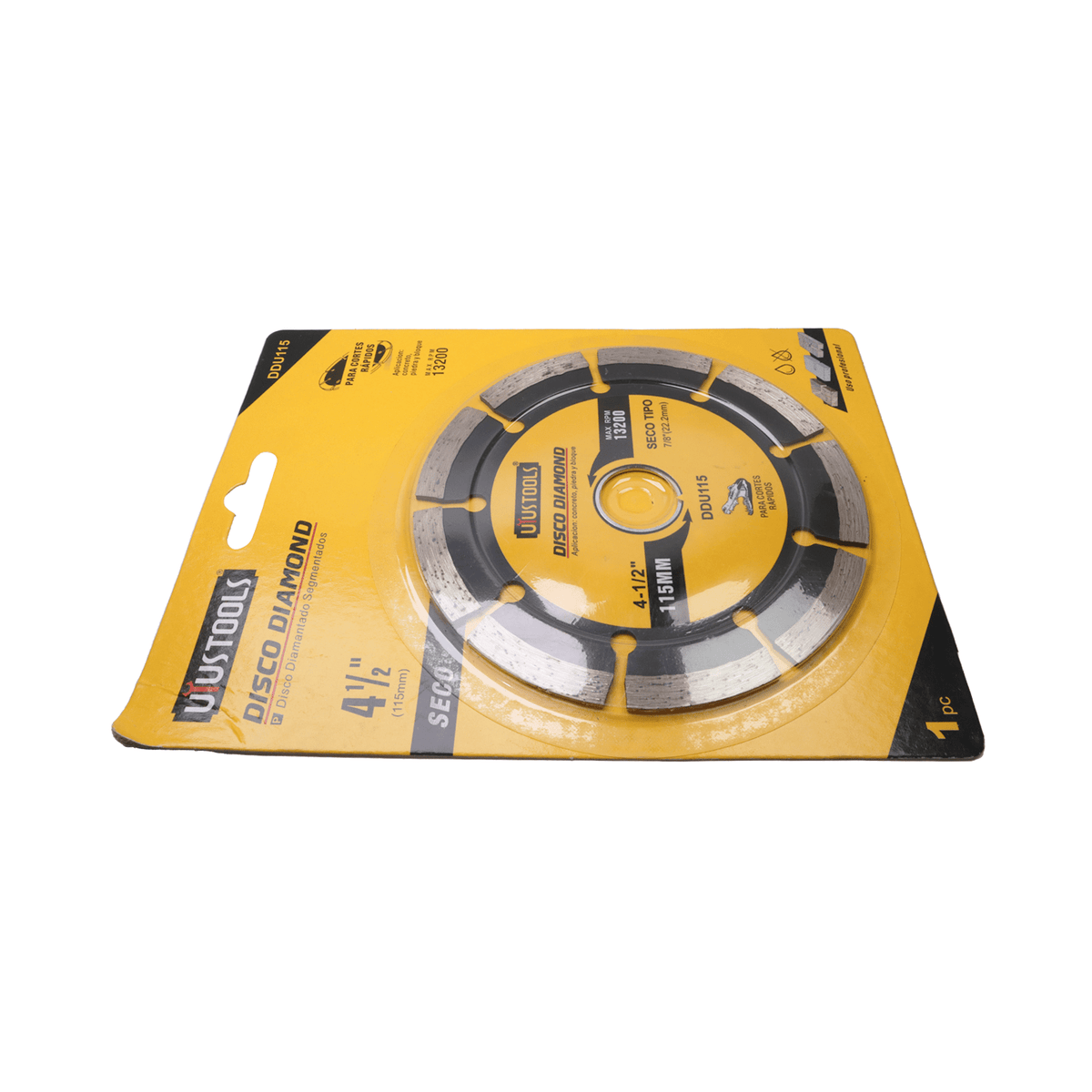 Disco Diamantado Segmentado 4 1/2'' Concreto - Uyustools - Herram.cl