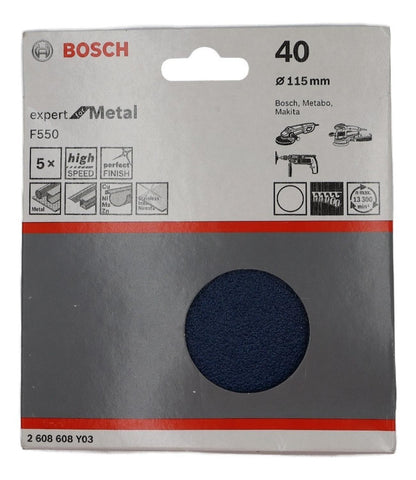 Pack 5 Discos De Lija Con Velcro Metal Expert G40 - Bosch - Herram.cl