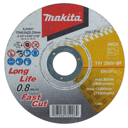 Pack 12 Discos de Corte Inox 4 - 1/2''x0,8mm - Makita - Herram.cl