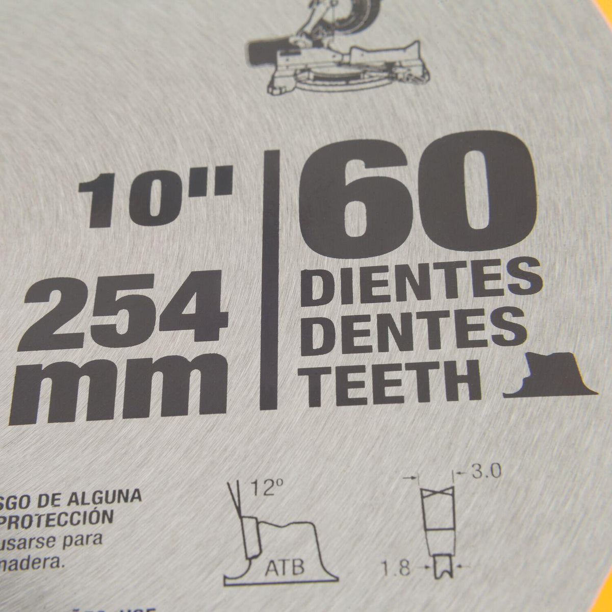 Disco Sierra Circular DeWalt Madera 10 254mm 60D Eje 30mm - Herram.cl