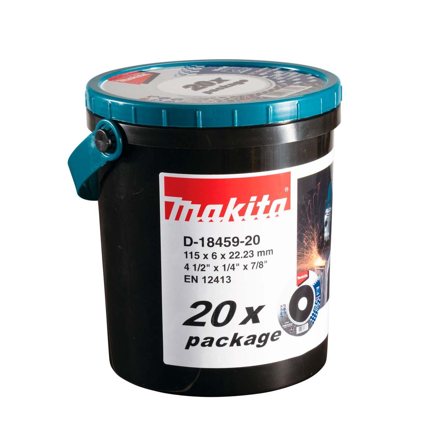 Pack Balde 20 Discos de Desbates Metal 4 1/2'' 6mm - Makita - Herram.cl