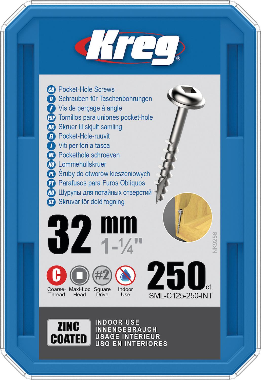 Tornillos Para Orificios Ocultos 1 1/4'' (250 Und.) - Kreg - Herram.cl