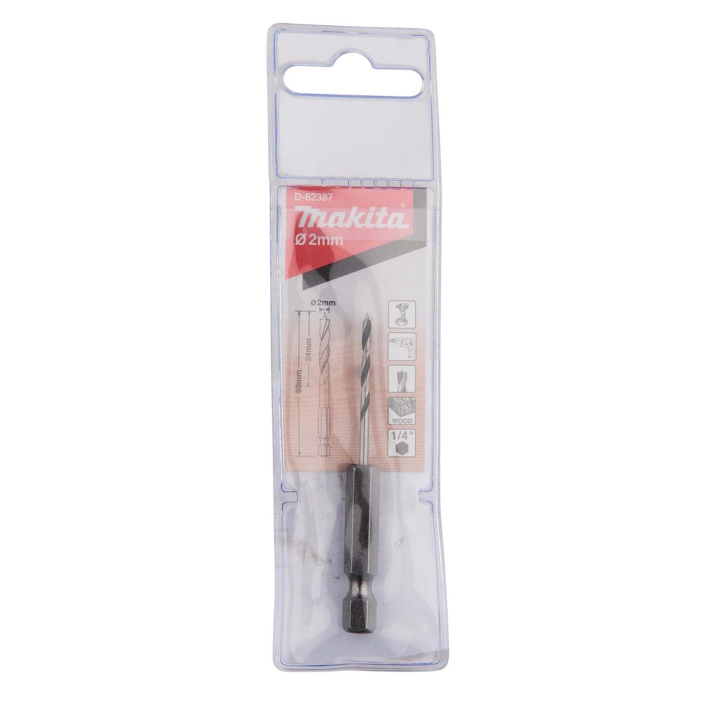 Broca Para Madera 2x69mm (Toma Hex. 1/4'') - Makita - Herram.cl