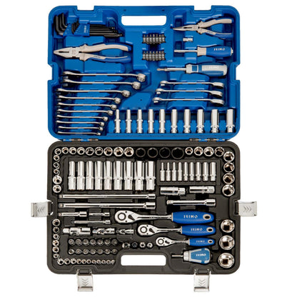 Juego de Dados y Llaves 1/4''; 3/8''; 1/2'' 164 Pzas - Irimo - Herram.cl
