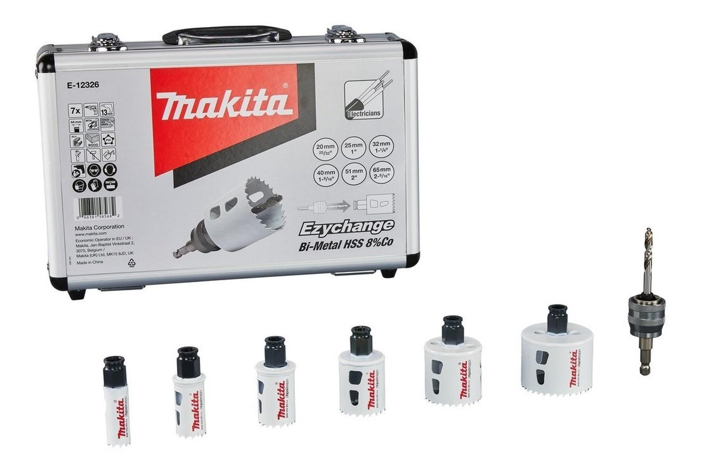 Set 7 Piezas Sierra Copa Ezychange Bi - metal HSS 8% Co - Makita - Herram.cl