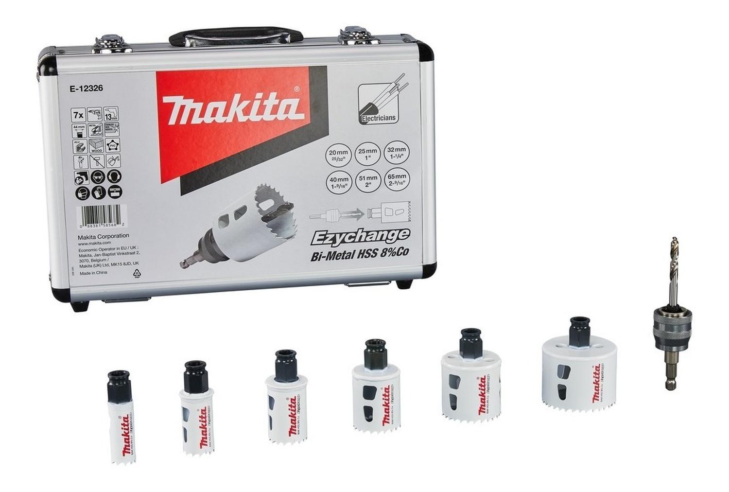 Set 7 Piezas Sierra Copa Ezychange Bi - metal HSS 8% Co - Makita - Herram.cl