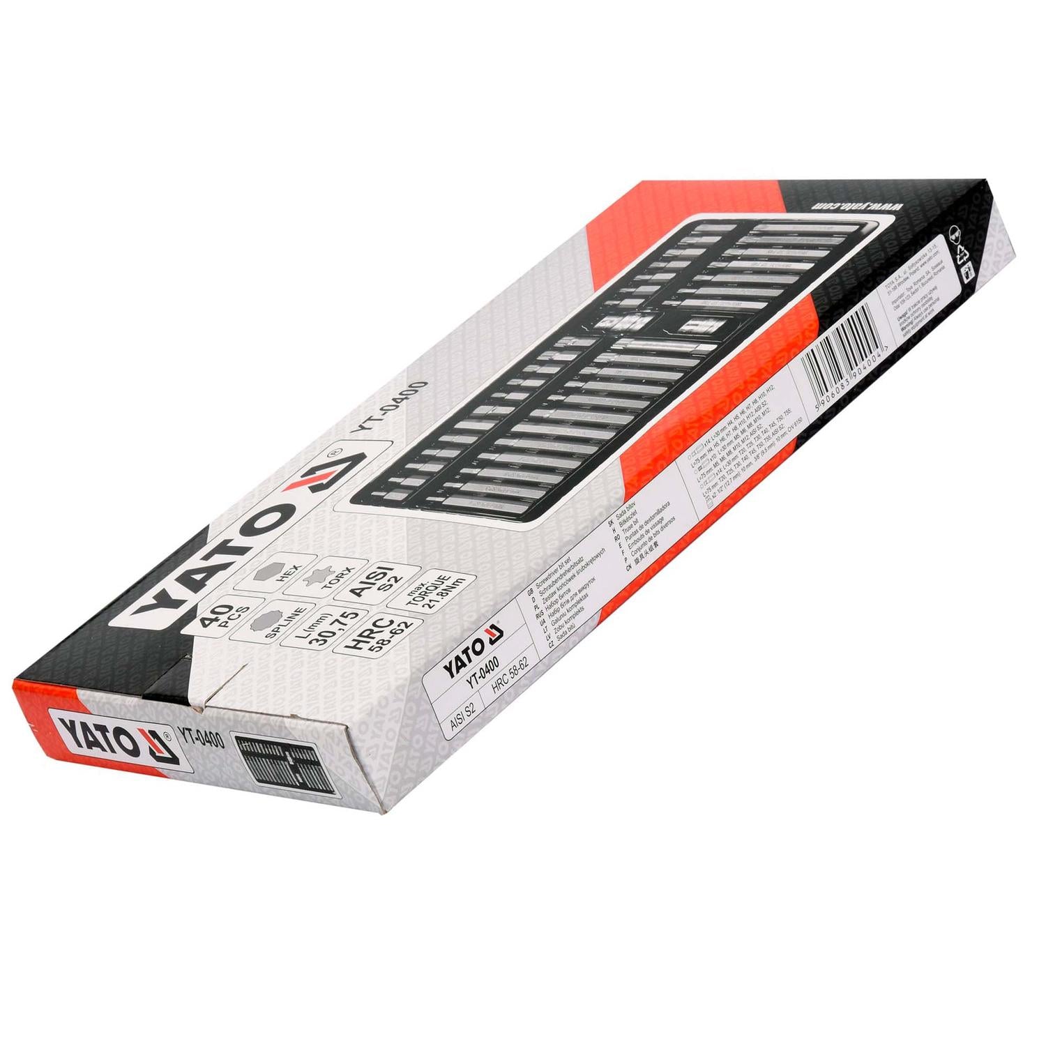 Juego de Puntas Torx, Hexagonal, Imbus 40 Pzas - Yato - Herram.cl