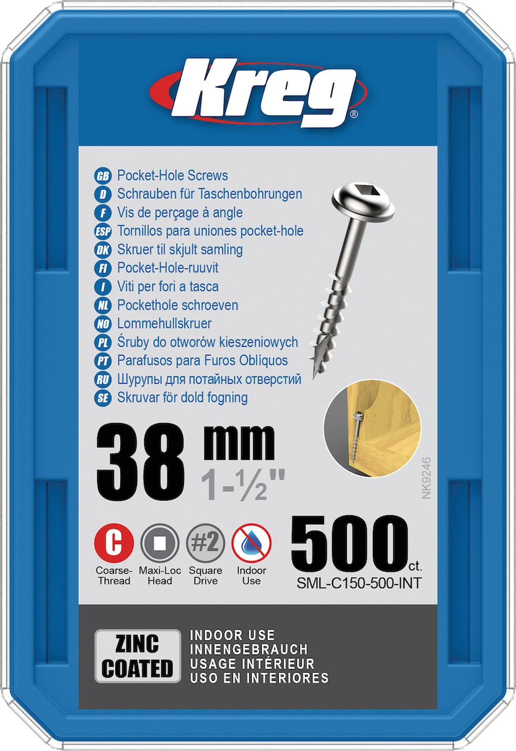 Tornillos Para Orificios Ocultos 1 1/2'' (500 Und.) - Kreg - Herram.cl