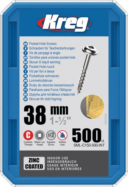 Tornillos Para Orificios Ocultos 1 1/2'' (500 Und.) - Kreg - Herram.cl